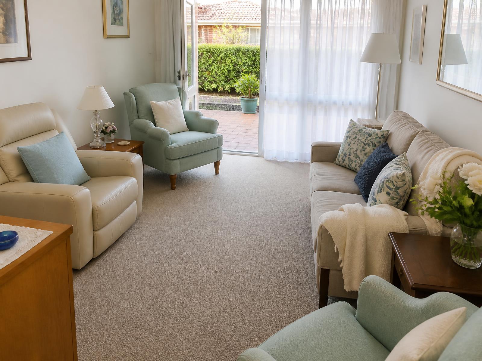 Illustration of a tidy residential living area