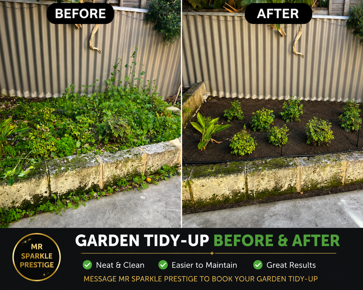 Garden tidy up transformation in Wembley WA