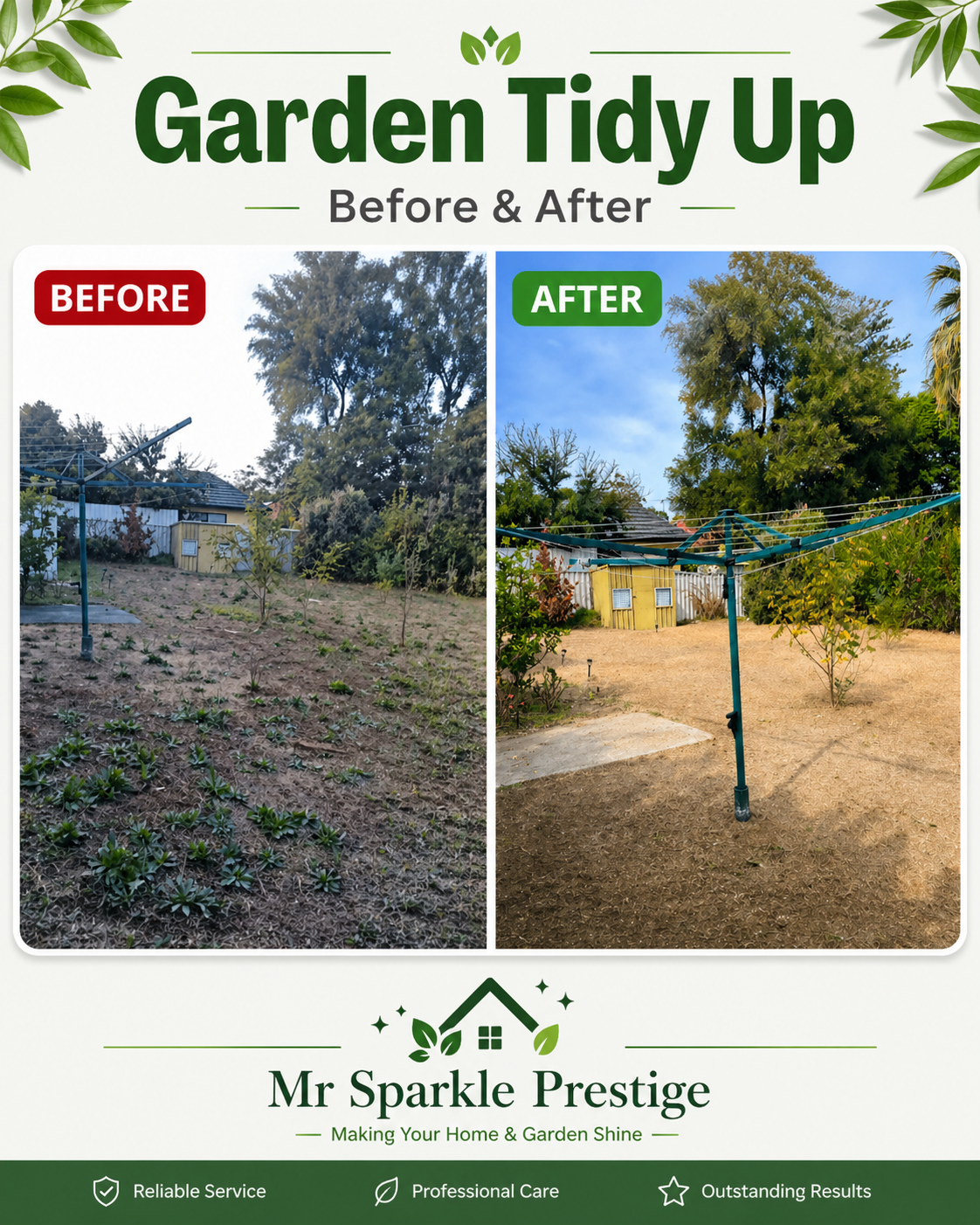 Garden tidy-up in Wembley — weeding, mulched beds and a clean edge by Mr Sparkle Prestige.